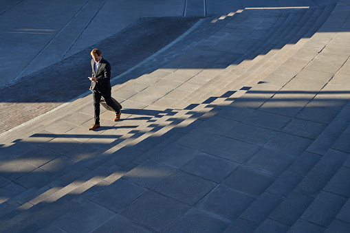 Man walking the sidewalk