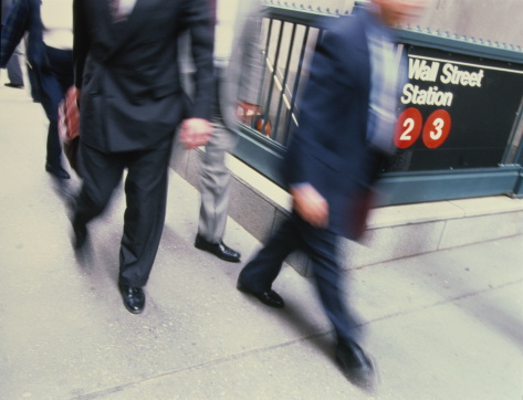 New York Wall Street subway finance people